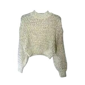 Universal Thread Sweater XS Multicolor Knit Pullover Balloon Sleeve Crop Top‎